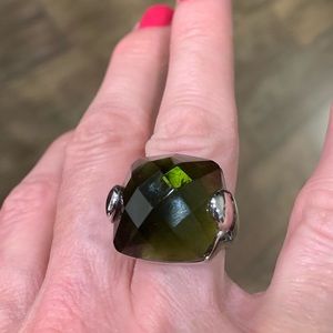 Lia Sophia Silver and Green Ring